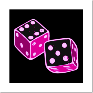 Cool Pink Dice Posters and Art